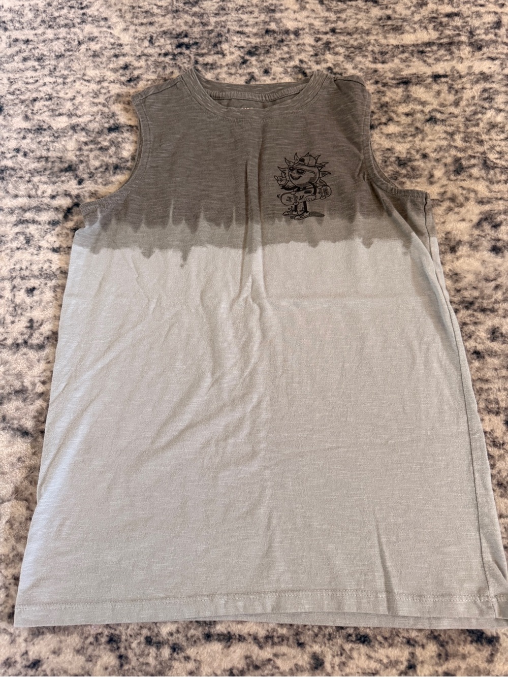 Cat & Jack Gray Two-Tone Tank Top with Skate Sun Graphic